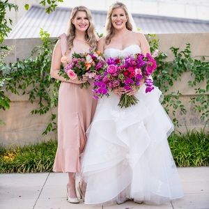 Show me your mumu rose gold luxe satin Claire midi dress